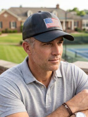 NEW Adult Unisex Casual Black Cap USA Flag Patch Curved Brim Adjustable Fit Hat